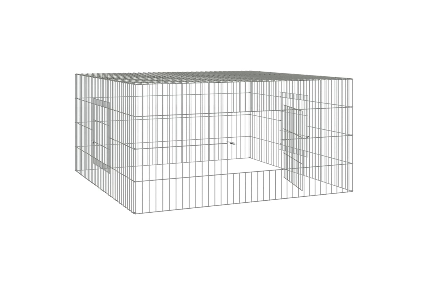 vidaXL 171562 Rabbit Cage 110x110x55cm Galvanised Iron-3