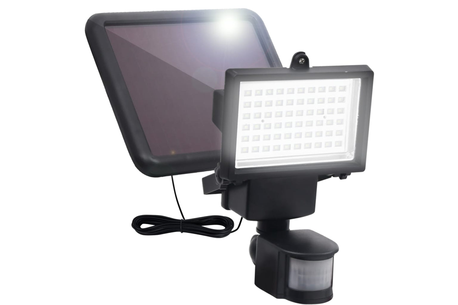 Vidaxl 315693 Garden Solar Powered Led Spotlight With Sensor Black-2