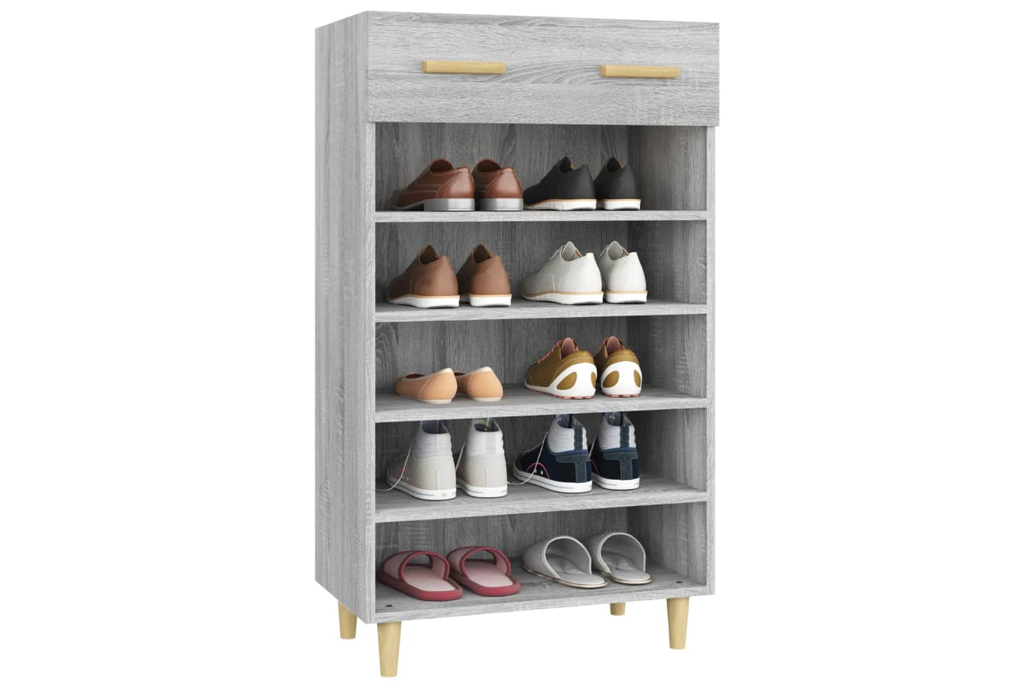 vidaXL 817556 Shoe Cabinet Grey Sonoma 60x35x105cm Engineered Wood-3