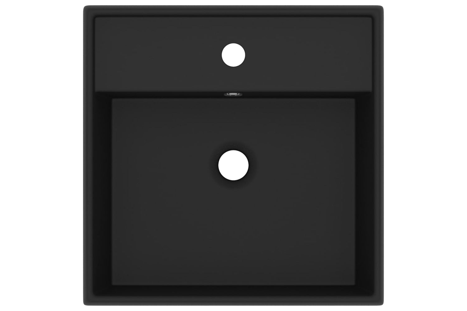 vidaXL 146953 Luxury Basin Overflow Square Matt Black 41x41cm Ceramic-3