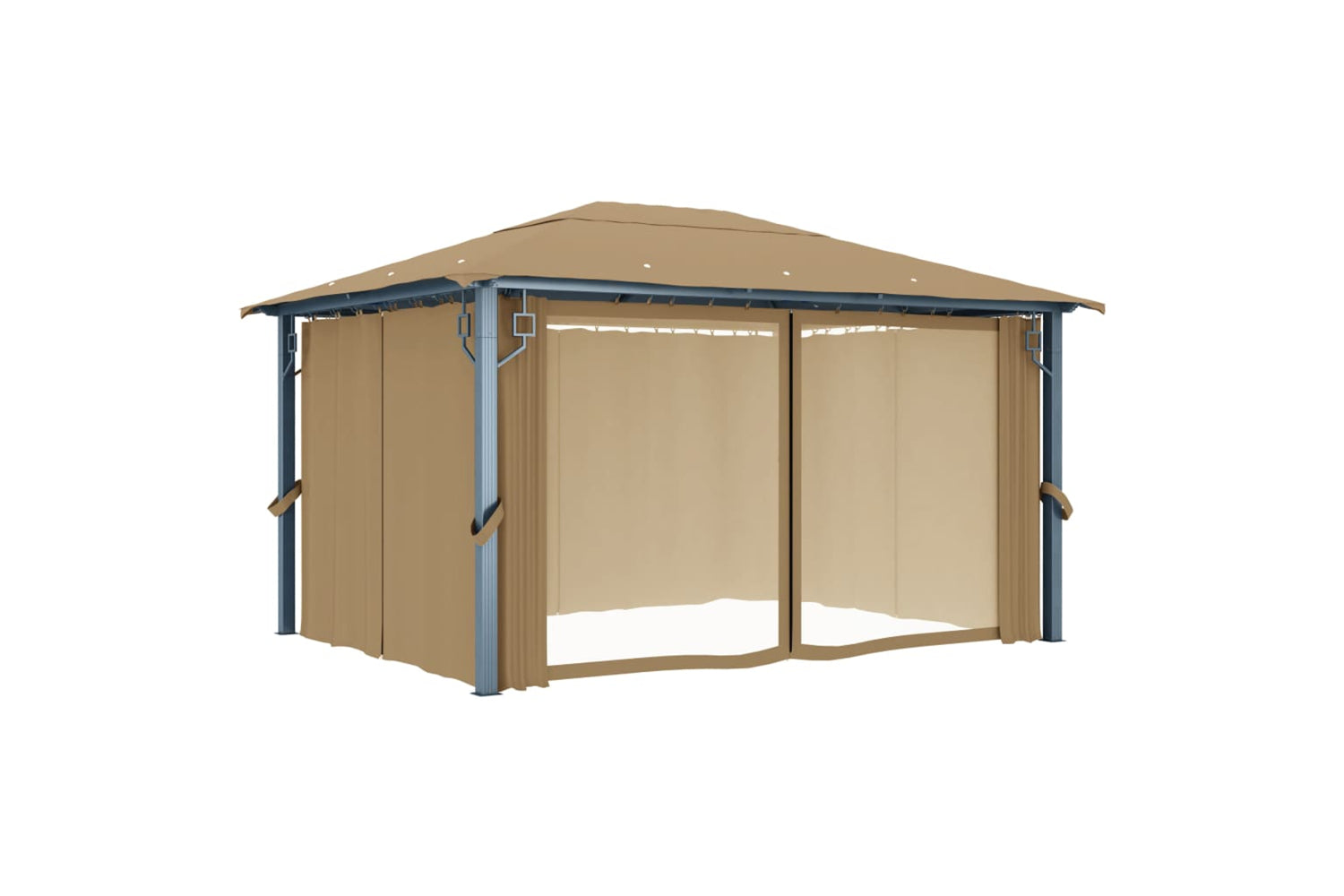 vidaXL 313894 Gazebo With Curtain 400x300cm Taupe Aluminium-3