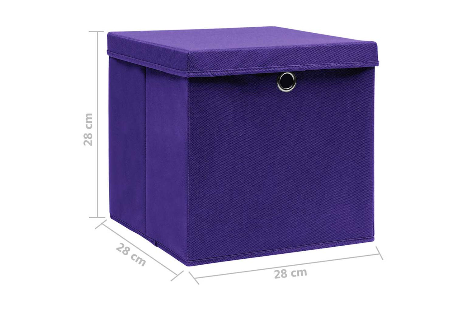 vidaXL 325214 Storage Boxes With Covers 10 Pcs 28x28x28cm Purple-6
