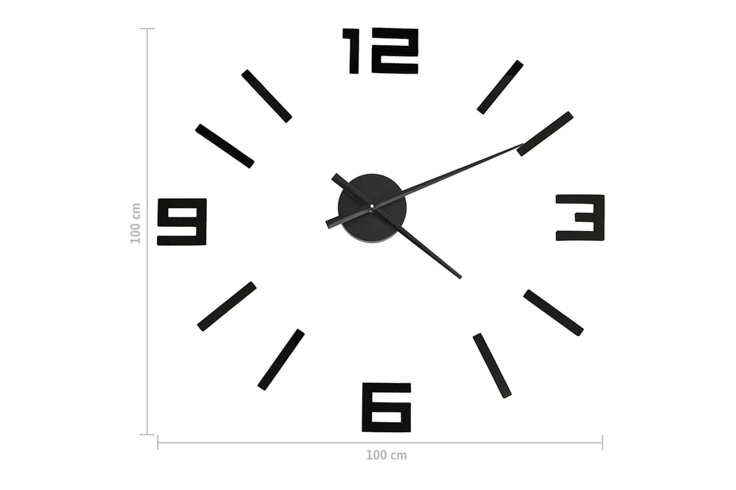 Vidaxl 3D Wall Clock Modern Design 100 cm | Black-4