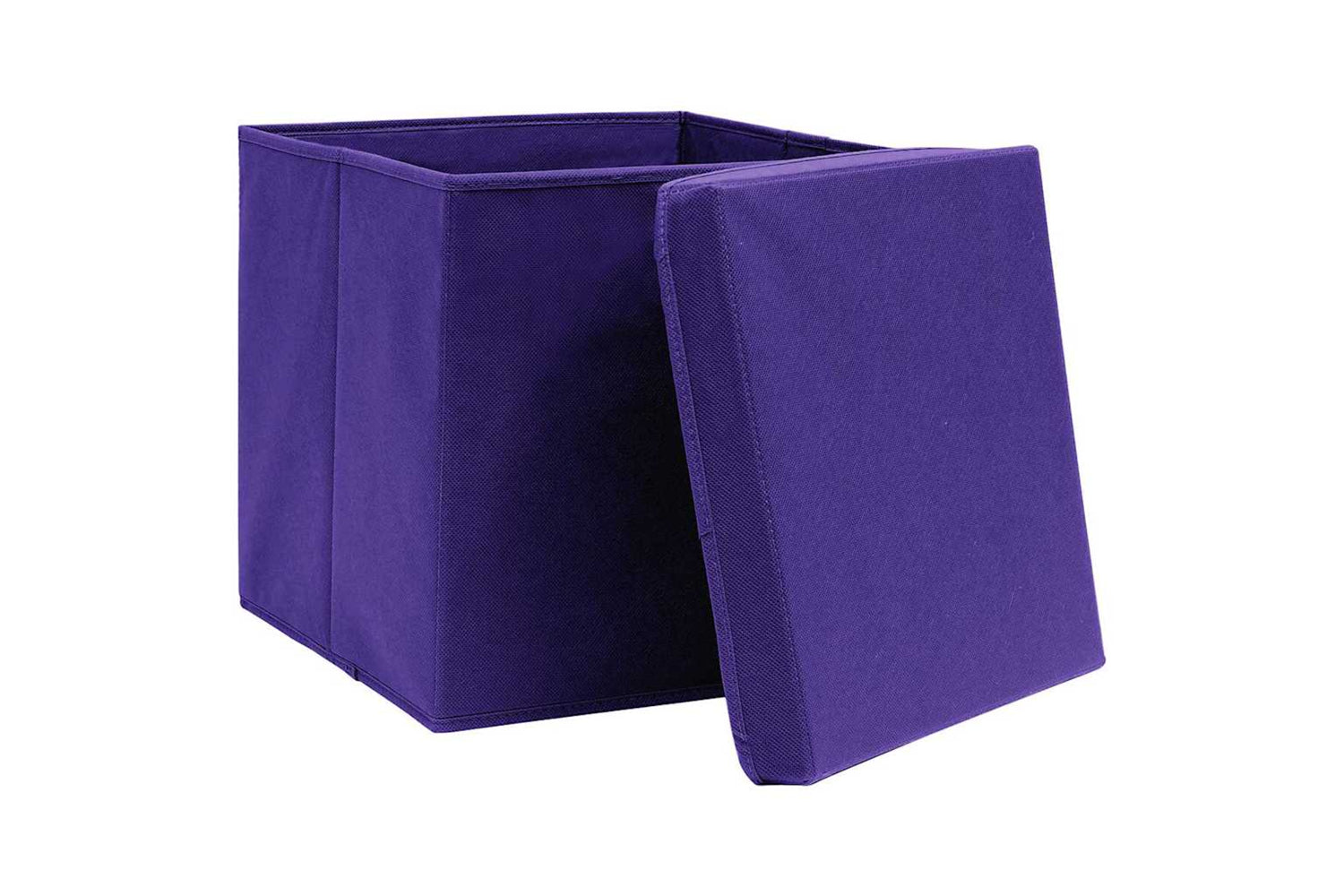 vidaXL 325214 Storage Boxes With Covers 10 Pcs 28x28x28cm Purple-4