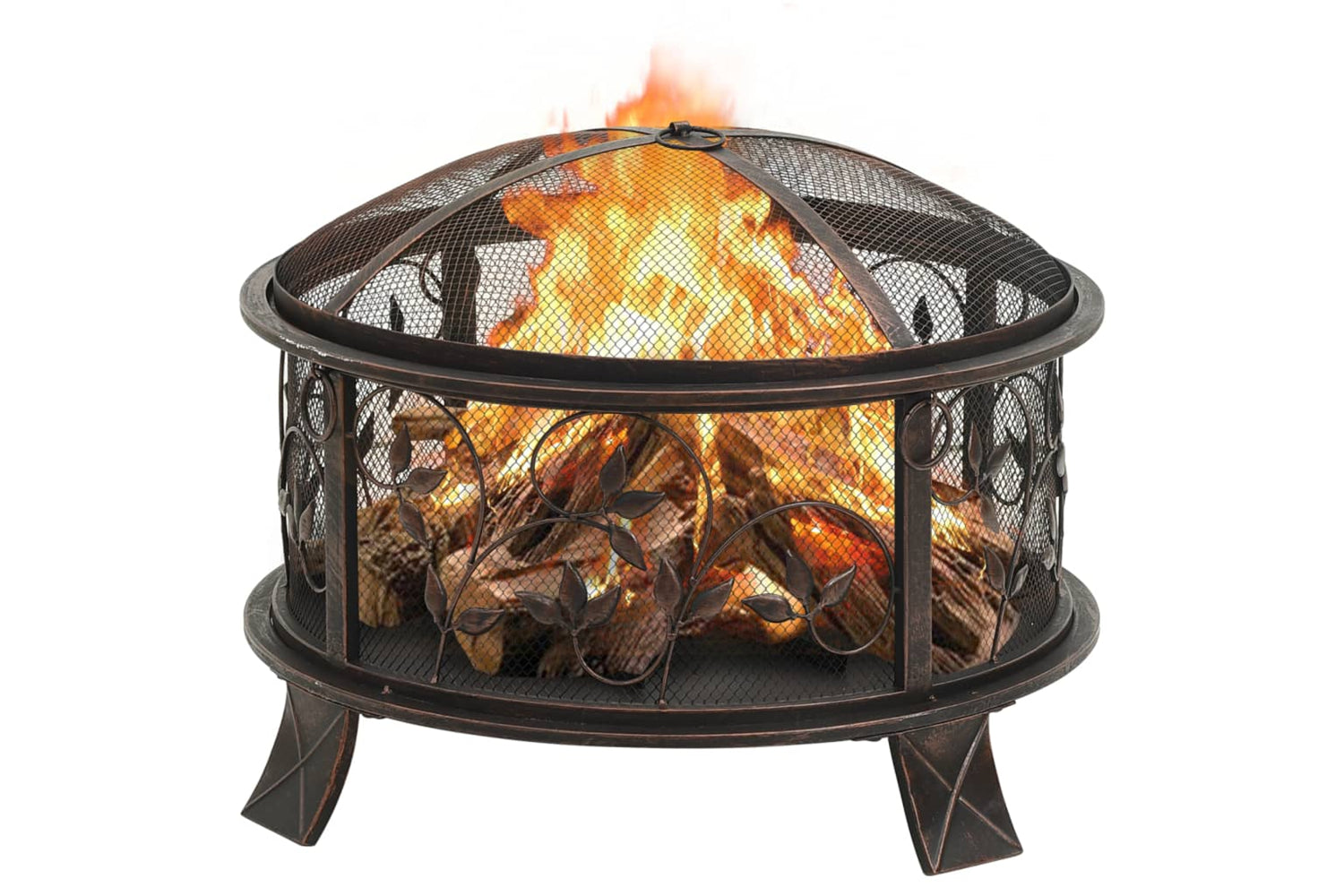 vidaXL 311891 Rustic Fire Pit With Poker 67.5cm Xxl Steel-3