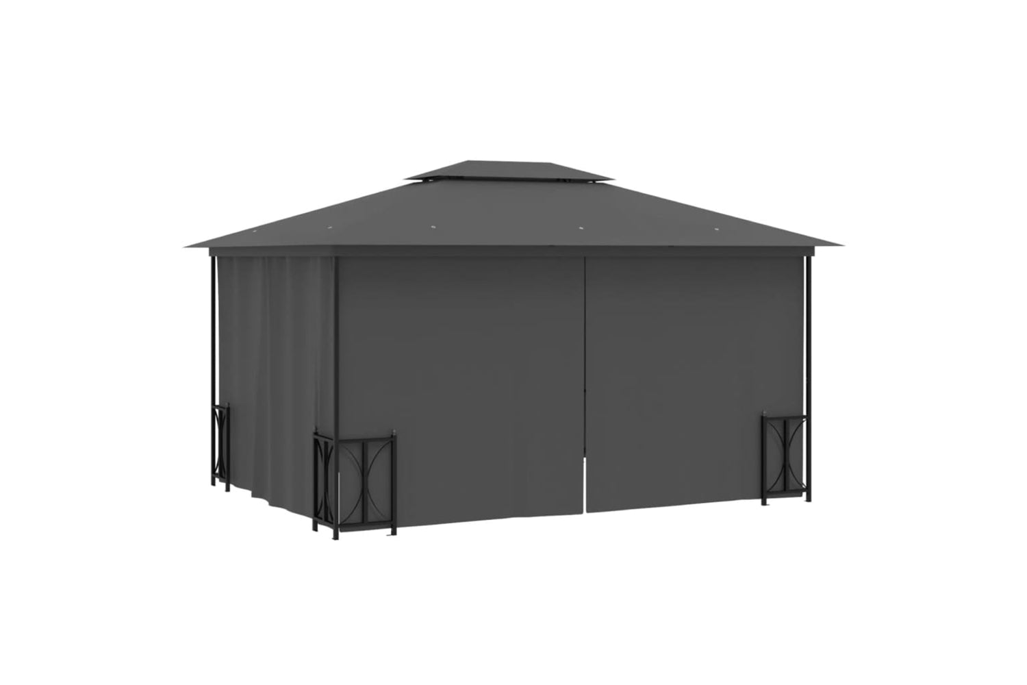 Vidaxl 318544 Gazebo With Sidewalls&double Roofs 3x4 M Anthracite-3