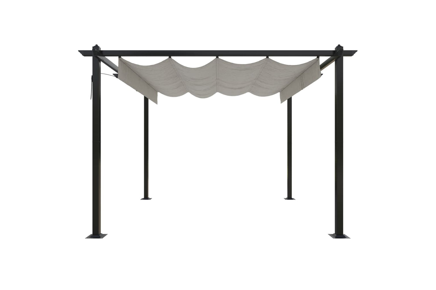 Vidaxl 318534 Garden Gazebo With Retractable Roof 3x3 M Cream-2