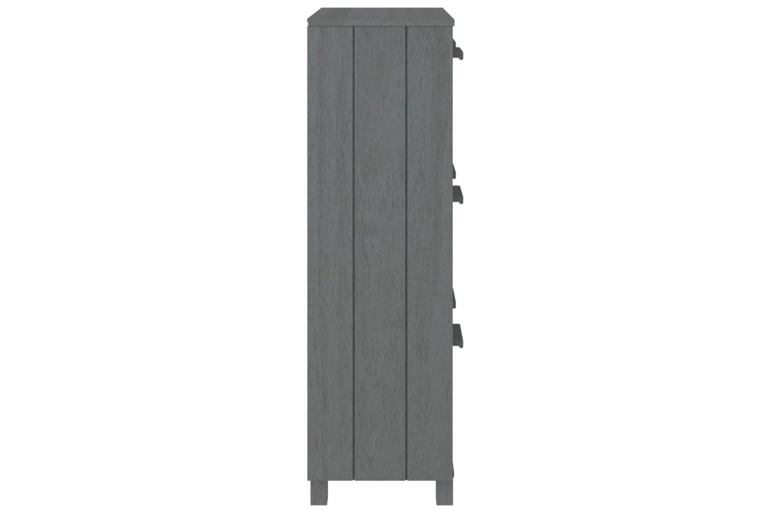 vidaXL Shoe Cabinet Hamar Dark Grey 59.5x35x117cm Solid Wood Pine-4