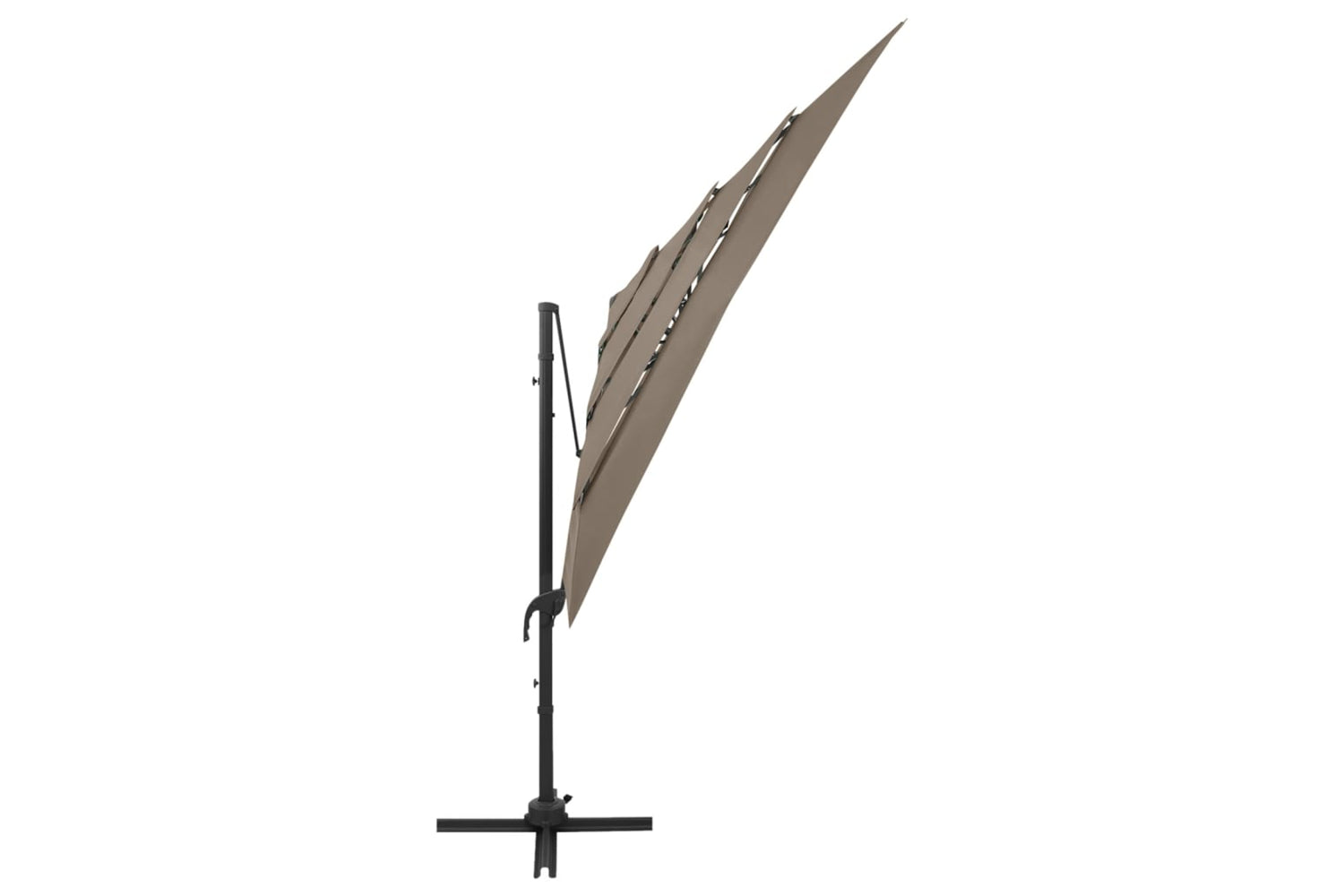 vidaXL 313823 4-tier Parasol With Aluminium Pole Taupe 250x250cm-3