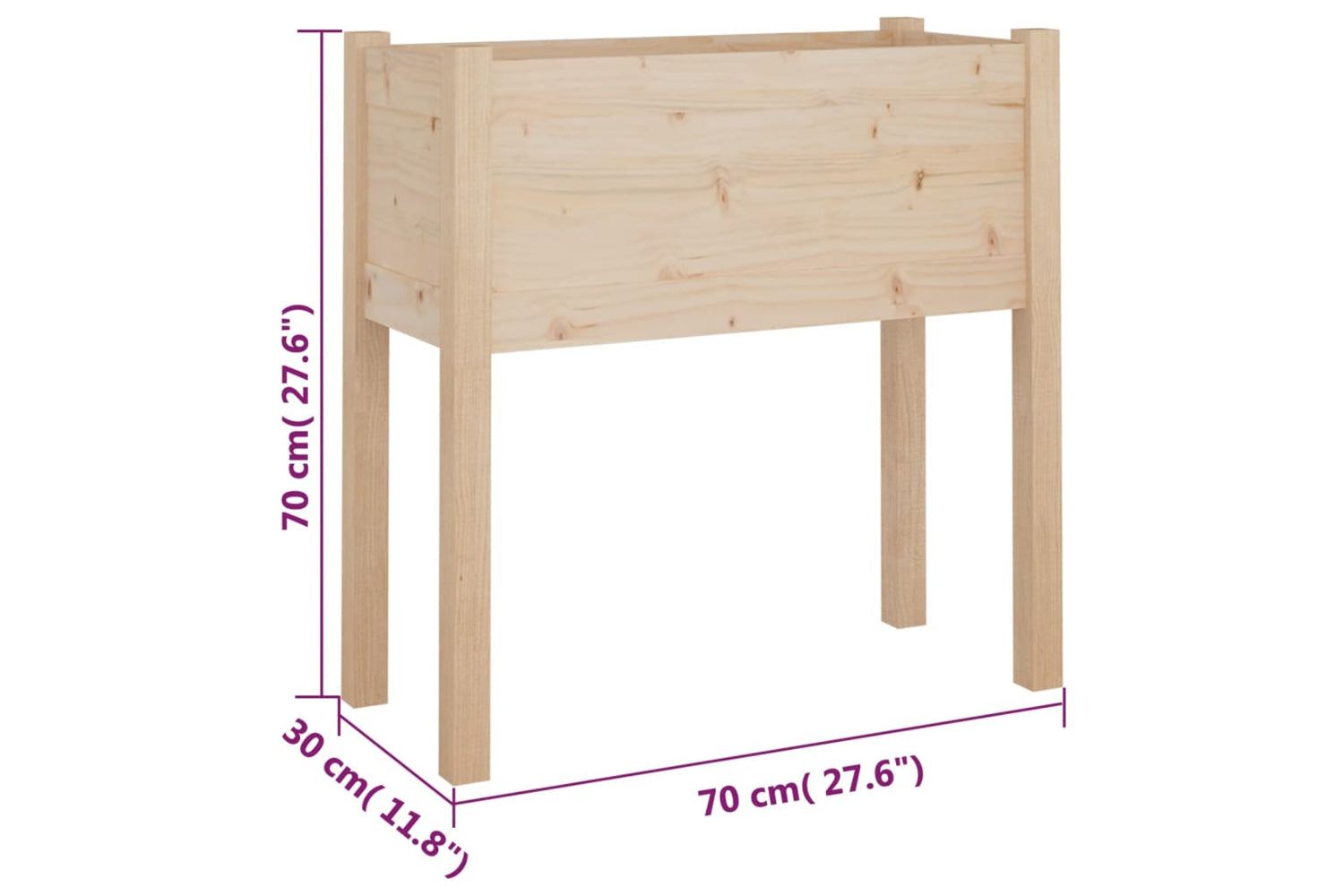 vidaXL 810819 Garden Planter 70x31x70cm Solid Pinewood-7