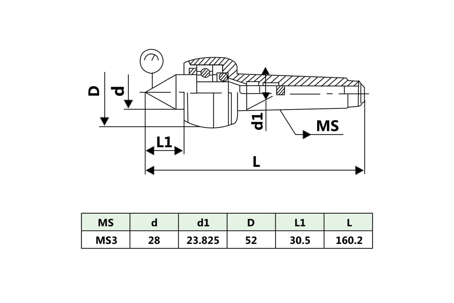 Vidaxl 146693 Revolving Live Center Mt3-6