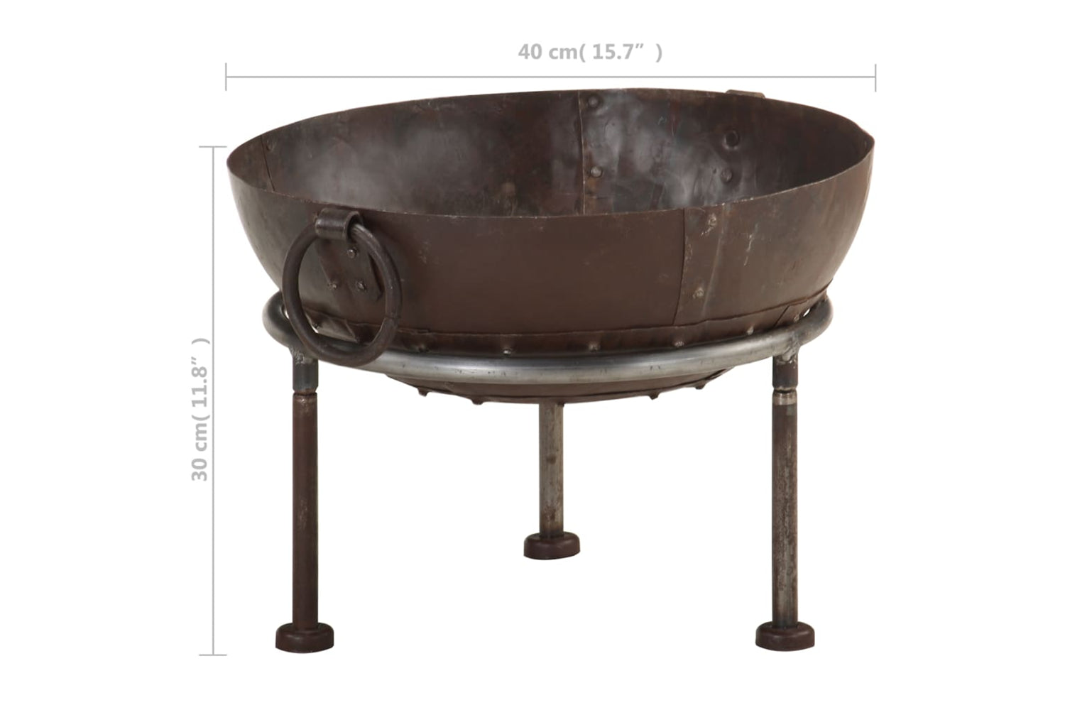 vidaXL 321944 Rustic Fire Pit ÃƒÂƒÃ‚Â˜ 40cm Iron-8