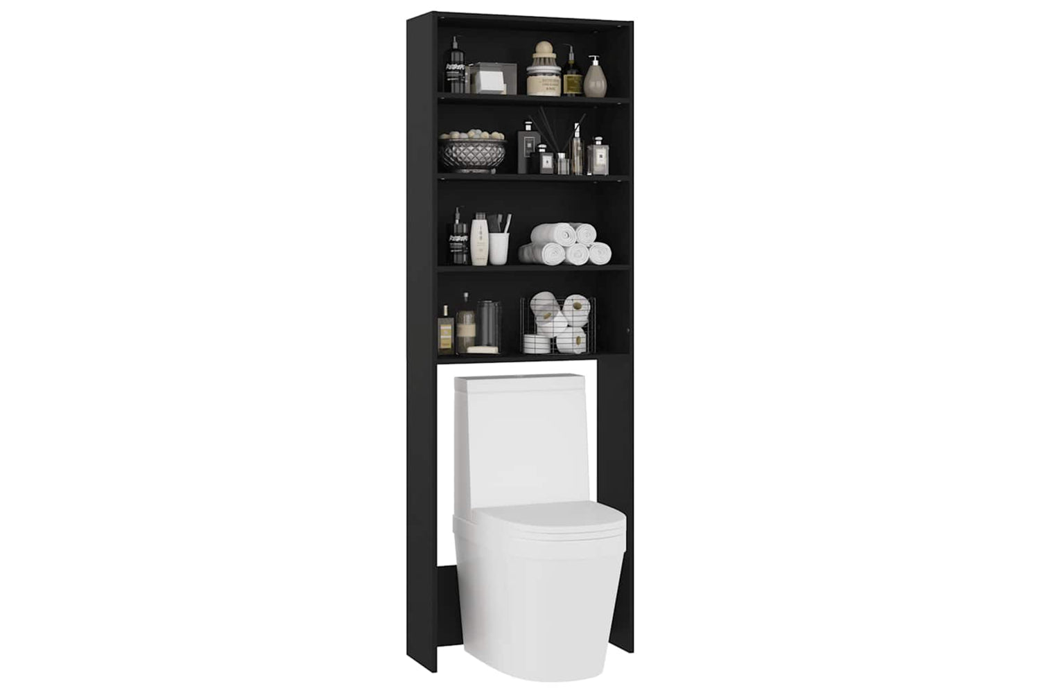 vidaXL 808405 Washing Machine Cabinet Black 64x24x190cm-3