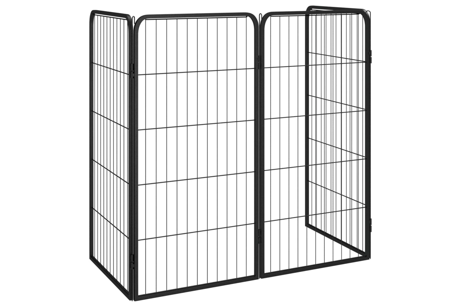 vidaXL 171793 Dog Playpen 4 Panels Black 50x100cm Powder-coated Steel-3
