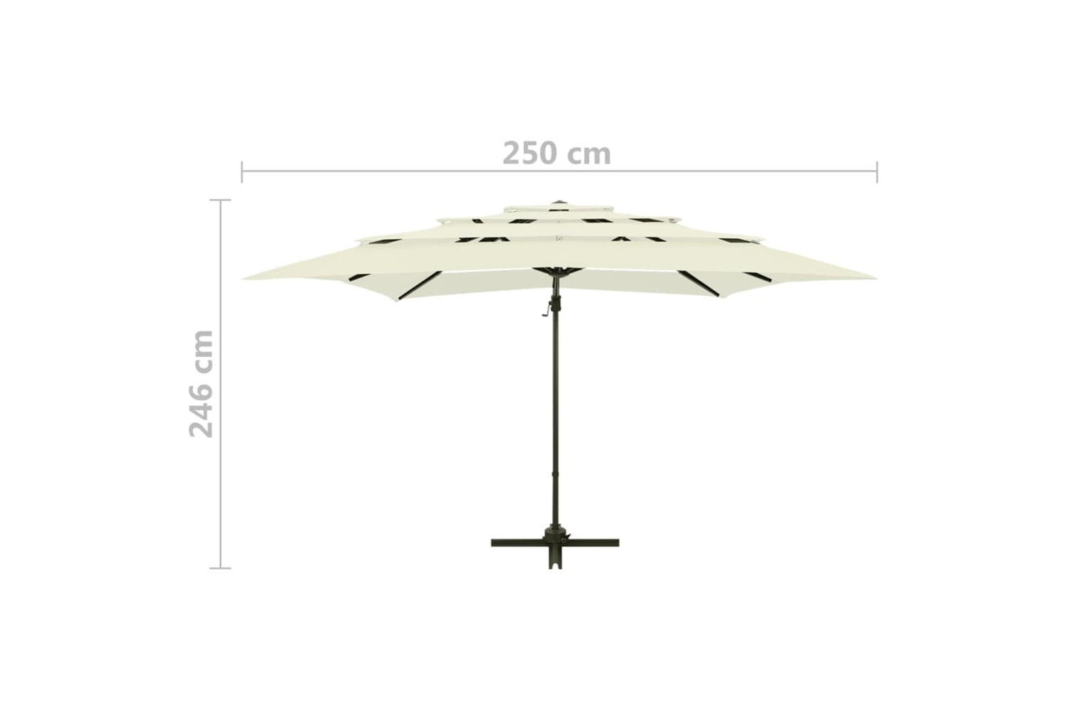 vidaXL 313820 4-tier Parasol With Aluminium Pole Sand 250x250cm-9
