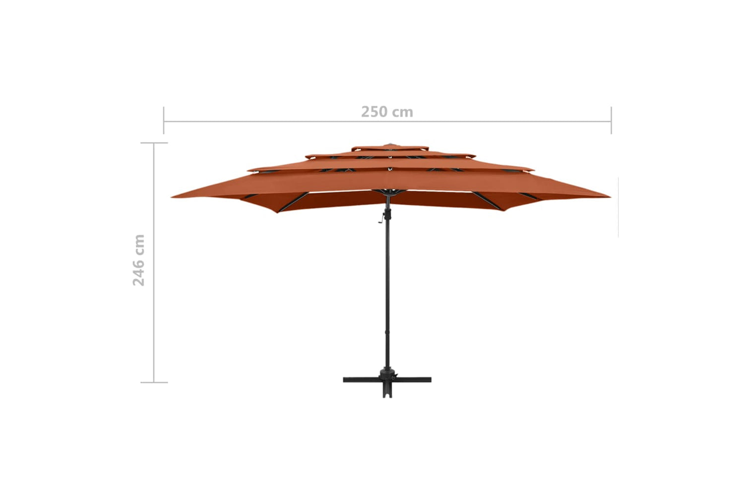 vidaXL 313825 4-tier Parasol With Aluminium Pole Terracotta 250x250cm-9