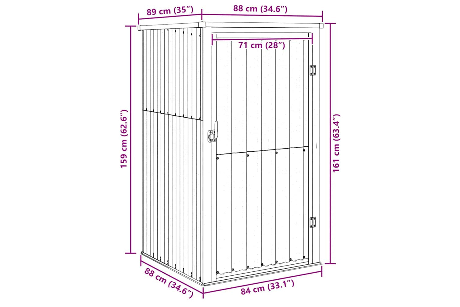 vidaXL 316205 Garden Tool Shed Green 88x89x161cm Galvanised Steel-7
