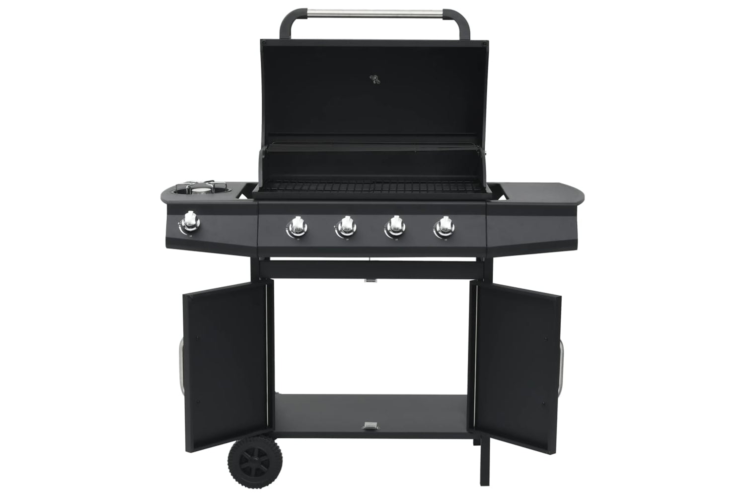 Vidaxl 310105 Gas Barbecue Grill 4+1 Cooking Zone Black Steel-4