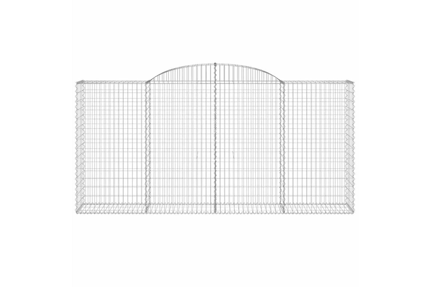 vidaXL 3146737 Arched Gabion Baskets 2 Pcs 300x50x140/160cm Galvanised Iron-3
