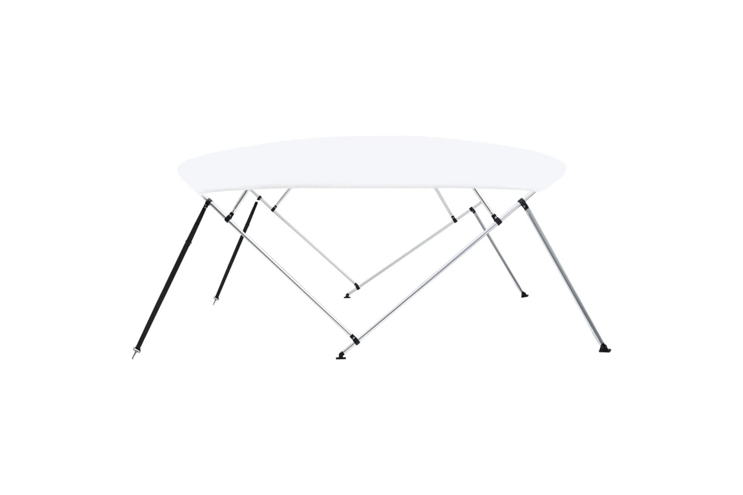 vidaXL 93140 4 Bow Bimini Top White 243x(230-244)x137cm-4
