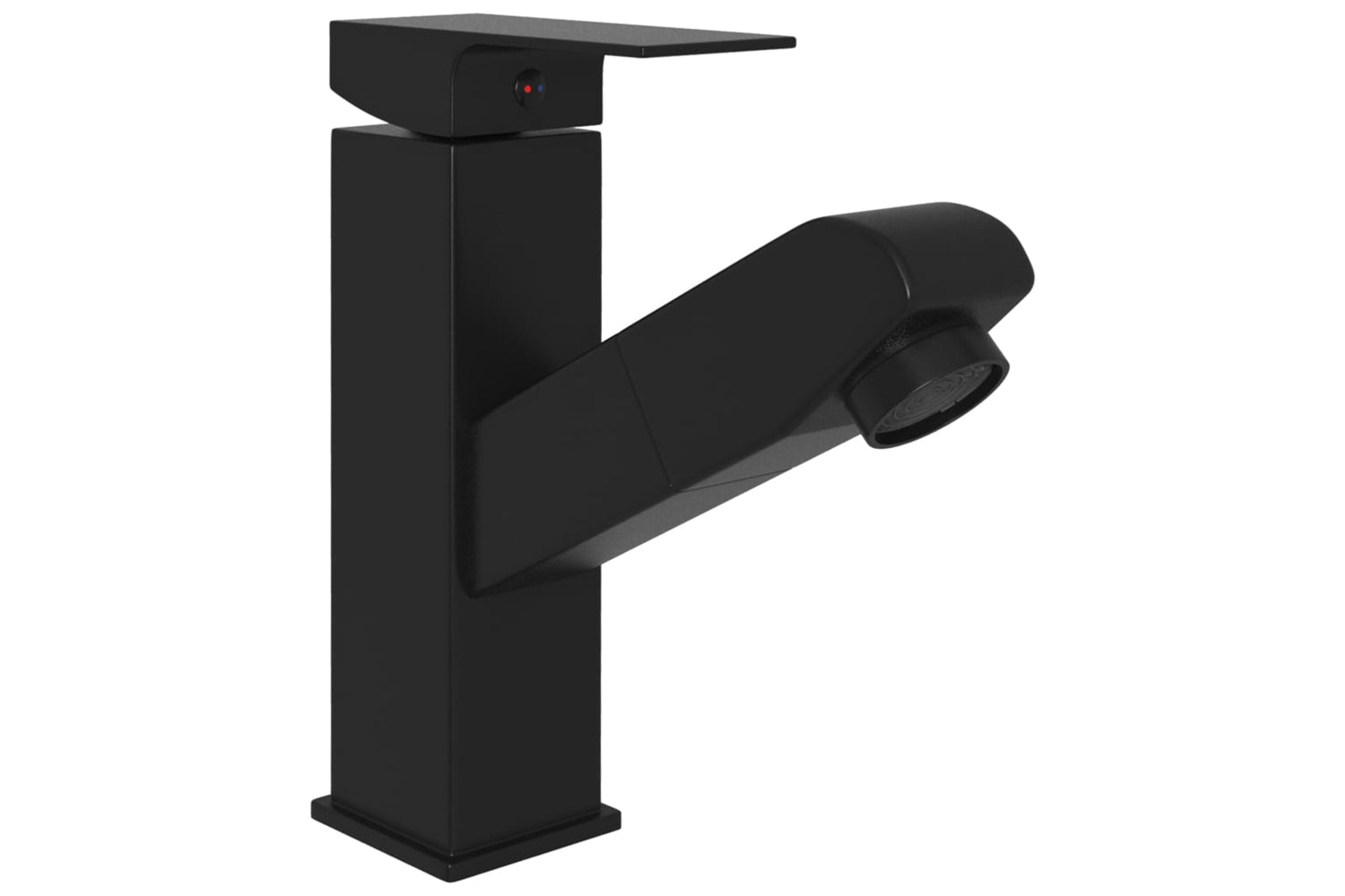 vidaXL 149076 Bathroom Basin Faucet With Pull-out Function Black 157x172mm-2