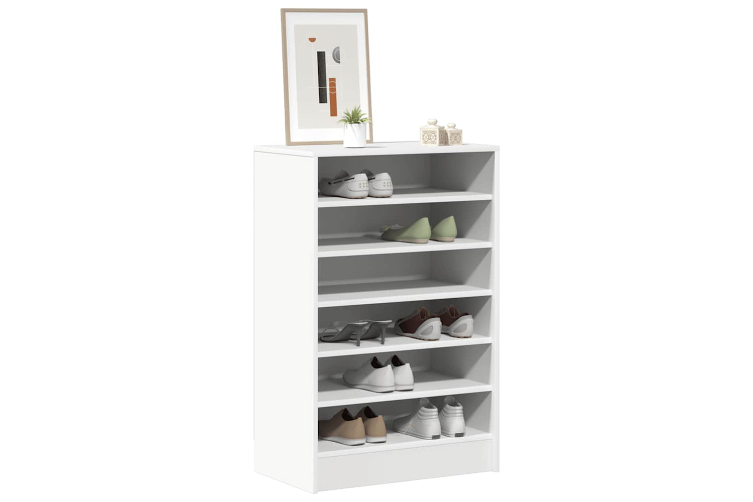 vidaXL 808945 Shoe Cabinet White 60x35x92cm Engineered Wood-6
