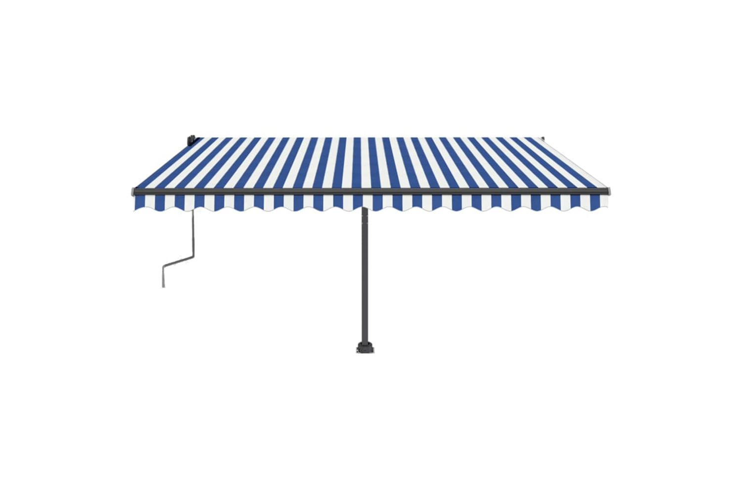 vidaXL 3069836 Freestanding Manual Retractable Awning 450x350cm Blue/white-3