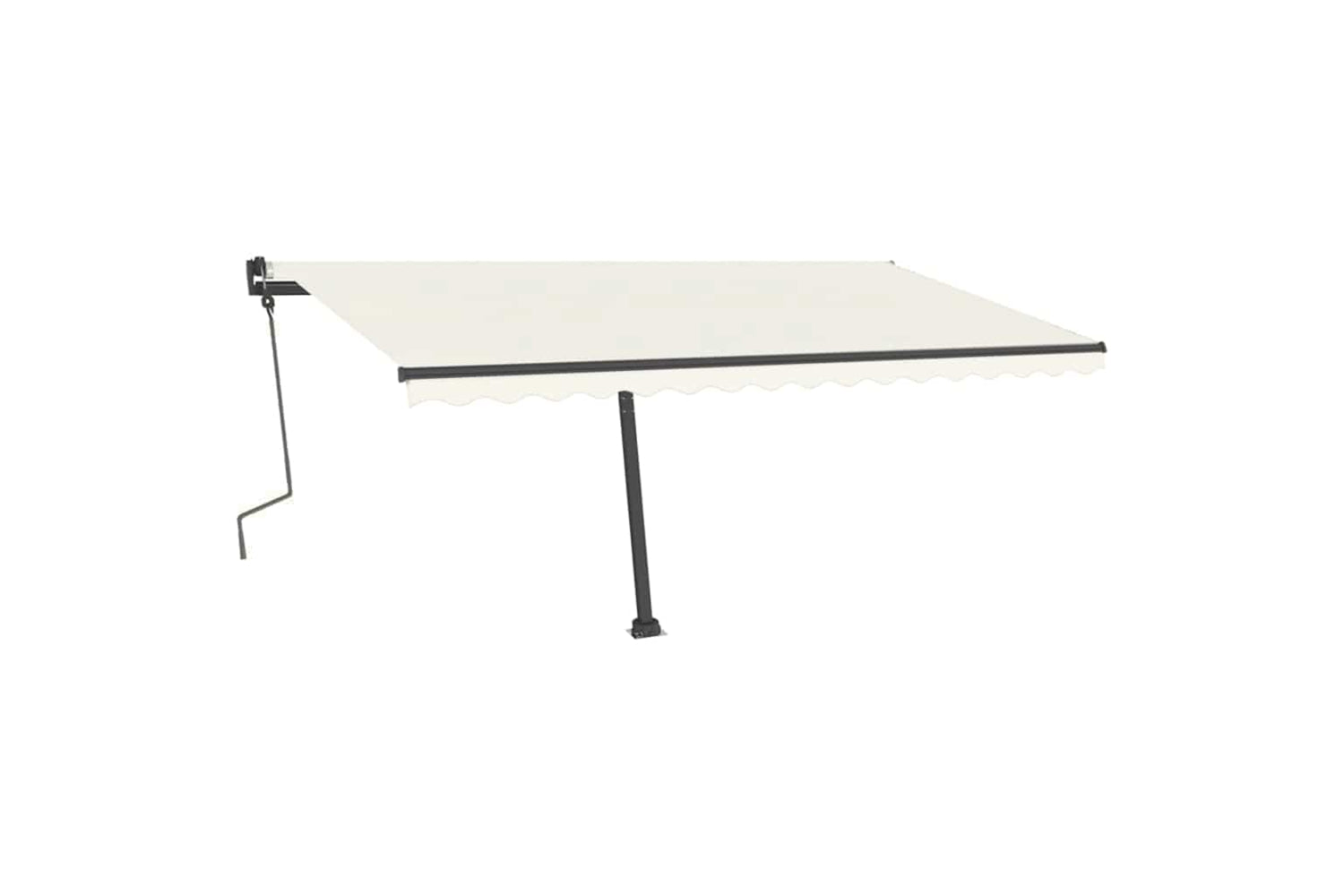 Vidaxl Freestanding Manual Retractable Awning 400x300 Cm Cream-3