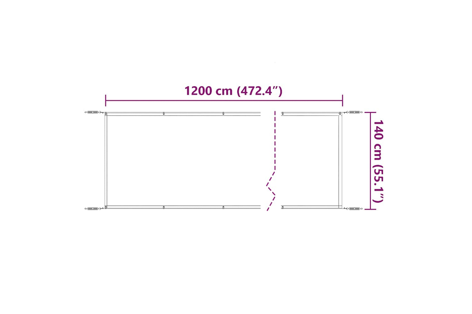vidaXL 148464 Vertical Awning Blue 140x1200cm Oxford Fabric-5