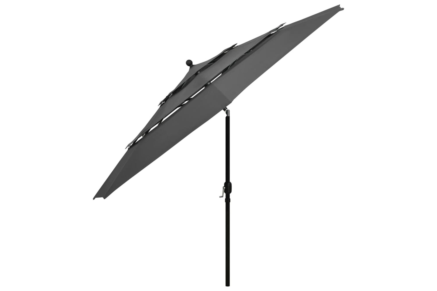 Vidaxl 313878 3-tier Parasol With Aluminium Pole Anthracite 3.5 M-3