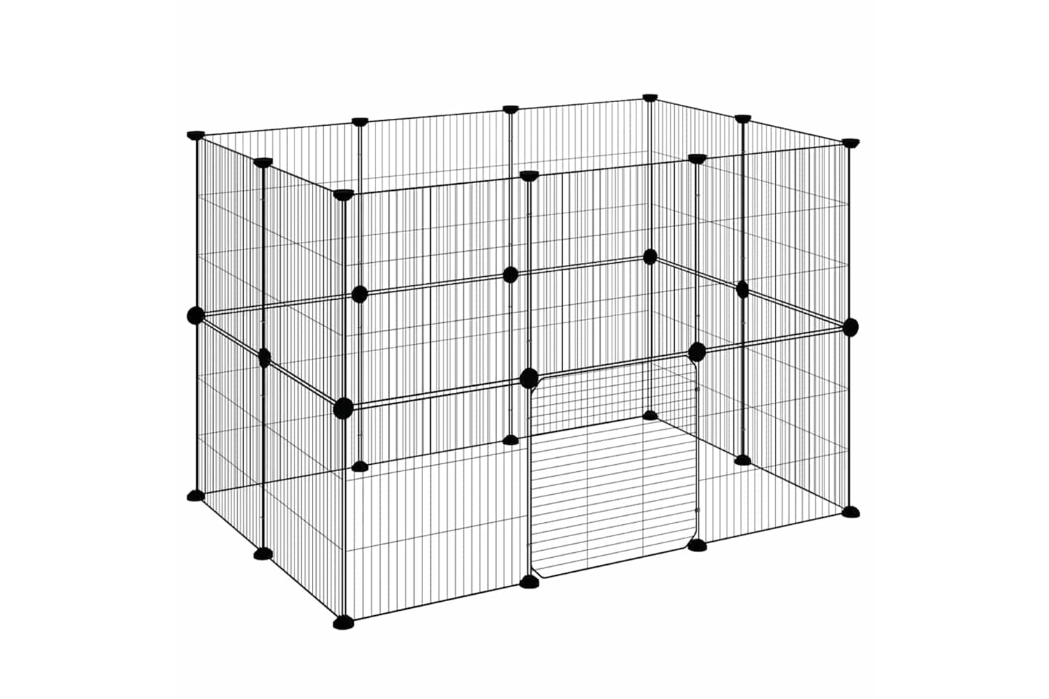 vidaXL 3114043 20-panel Pet Cage With Door Black 35x35cm Steel-3