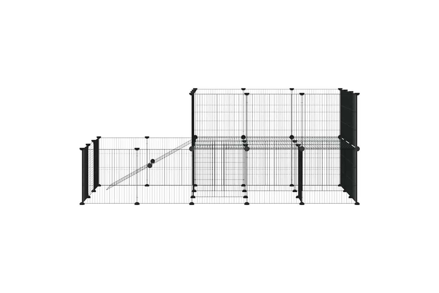 vidaXL 3114063 44-panel Pet Cage With Door Black 35x35cm Steel-3