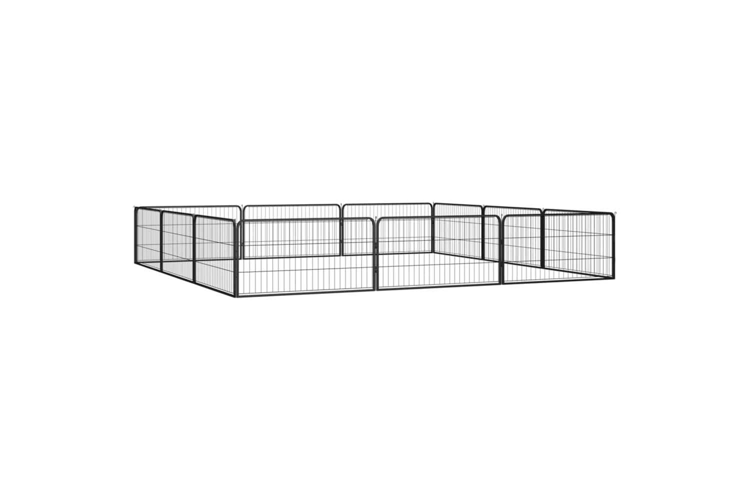 vidaXL 3115968 12-panel Dog Playpen Black 100x50cm Powder-coated Steel-3