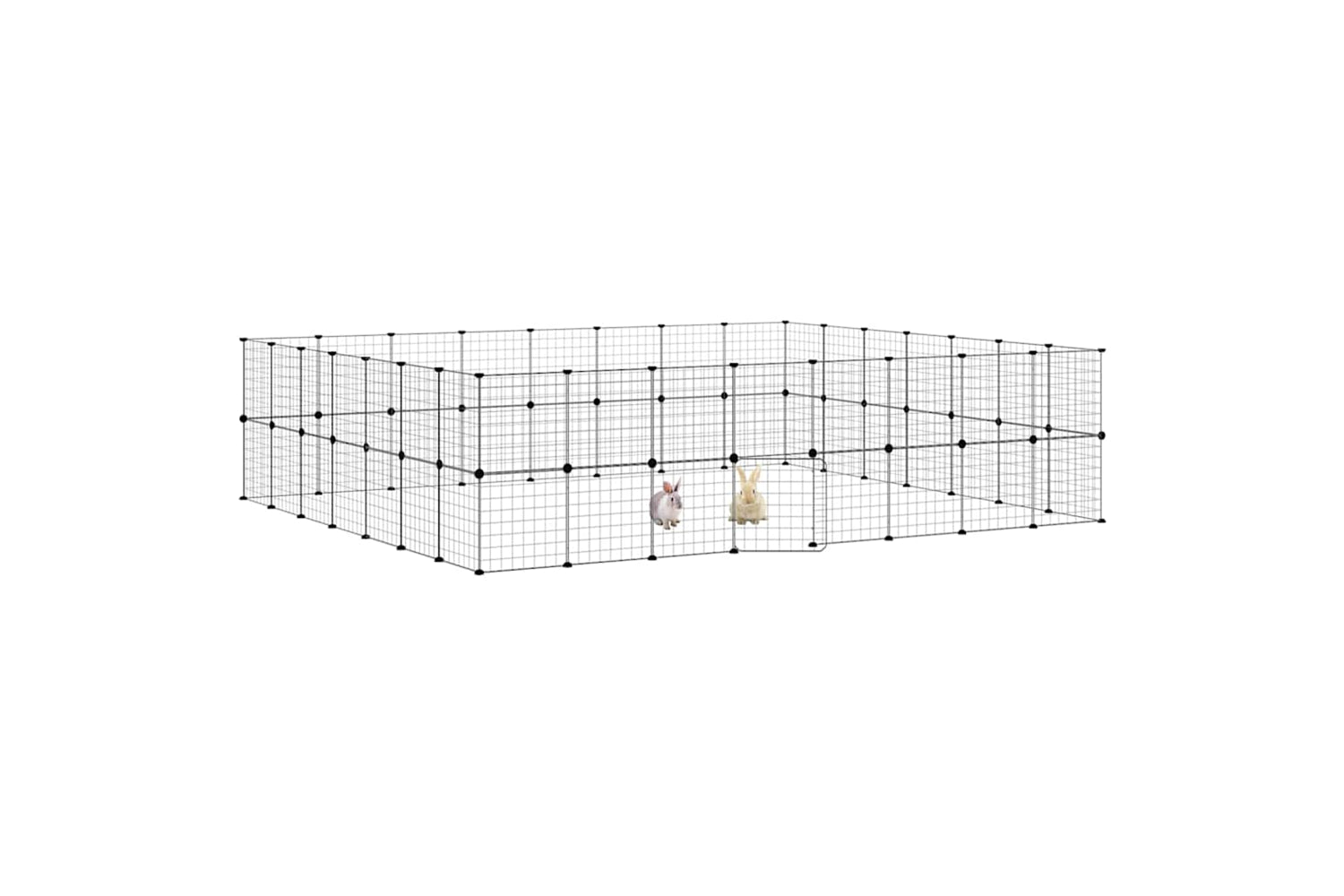 vidaXL 3114042 60-panel Pet Cage With Door Black 35x35cm Steel-2