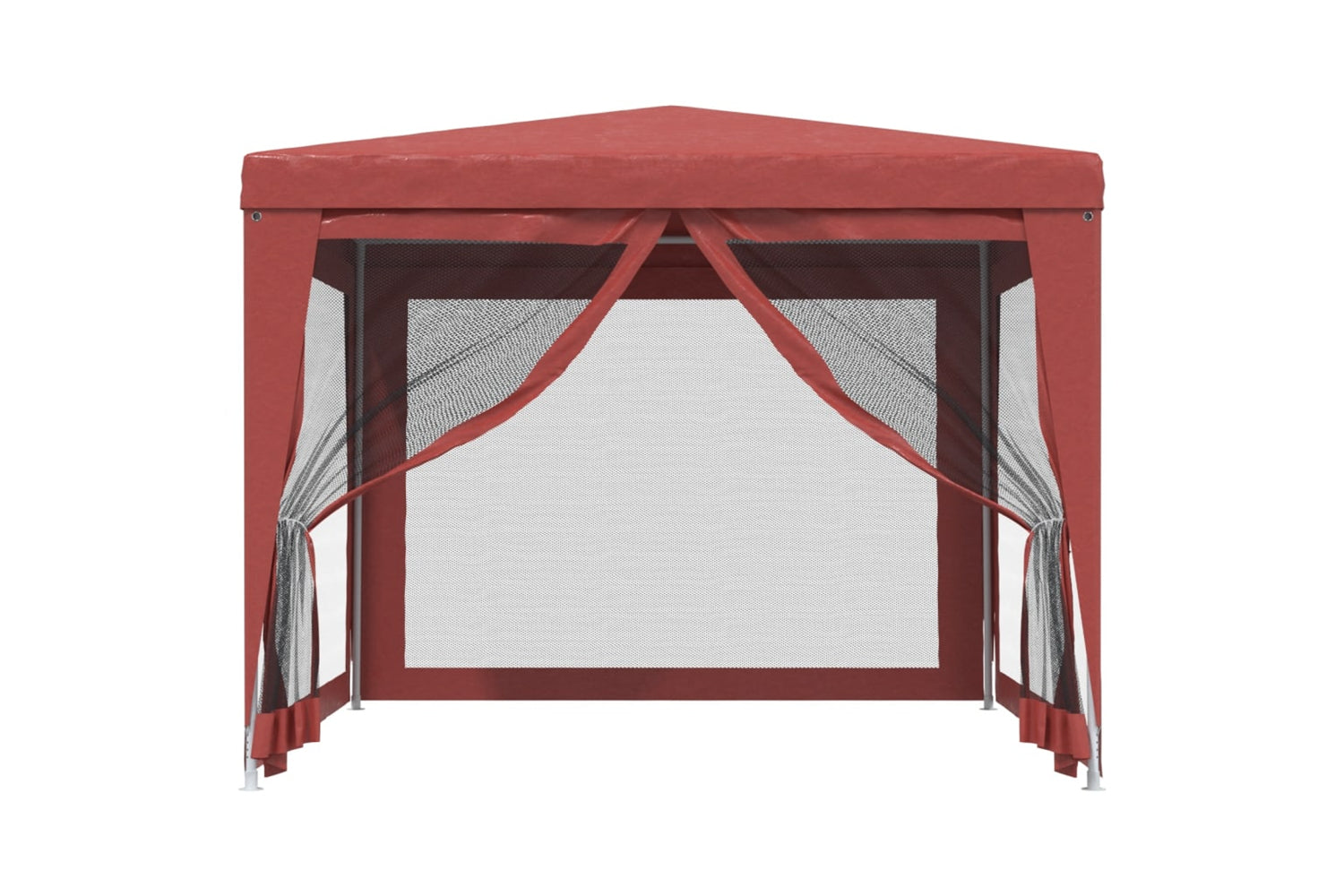 Vidaxl 319230 Party Tent With 4 Mesh Sidewalls Red 3x3 M Hdpe-2