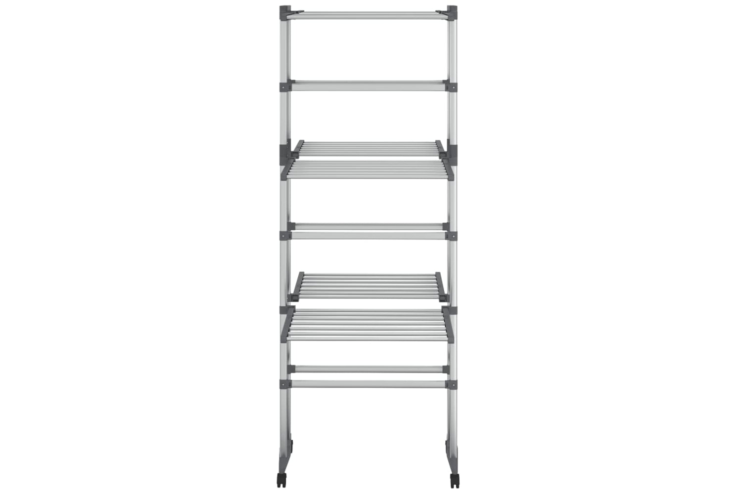 vidaXL 344376 3-tier Laundry Drying Rack With Wheels Silver 60x70x129cm-2