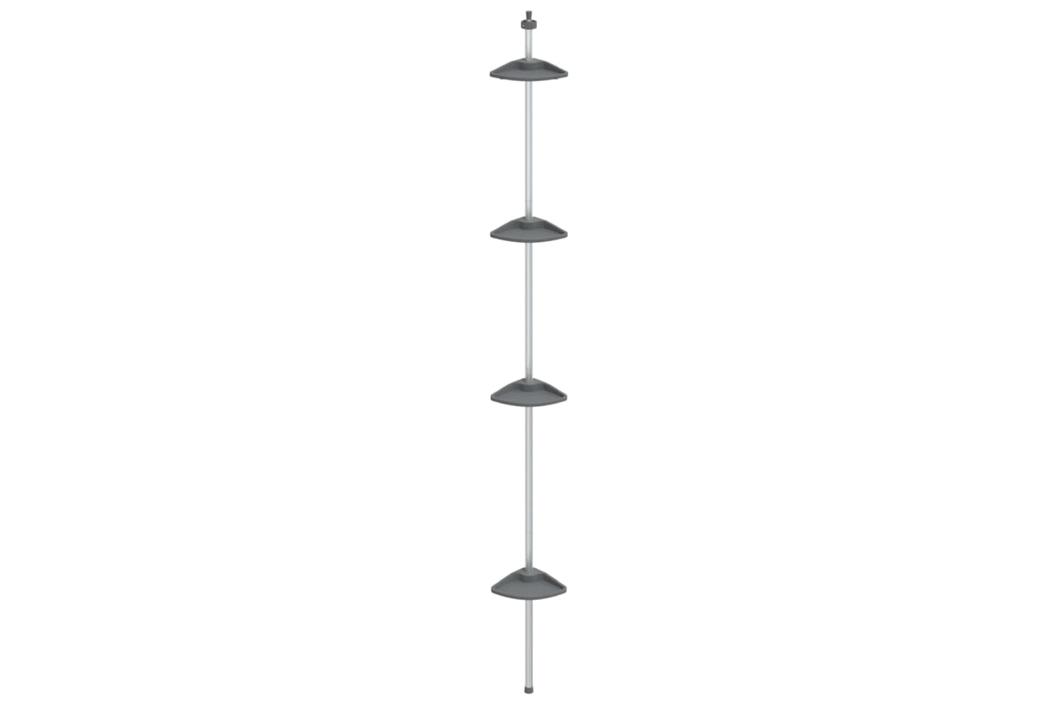 Vidaxl 344382 4-tier Telescopic Shower Corner Shelf Silver Aluminium-2