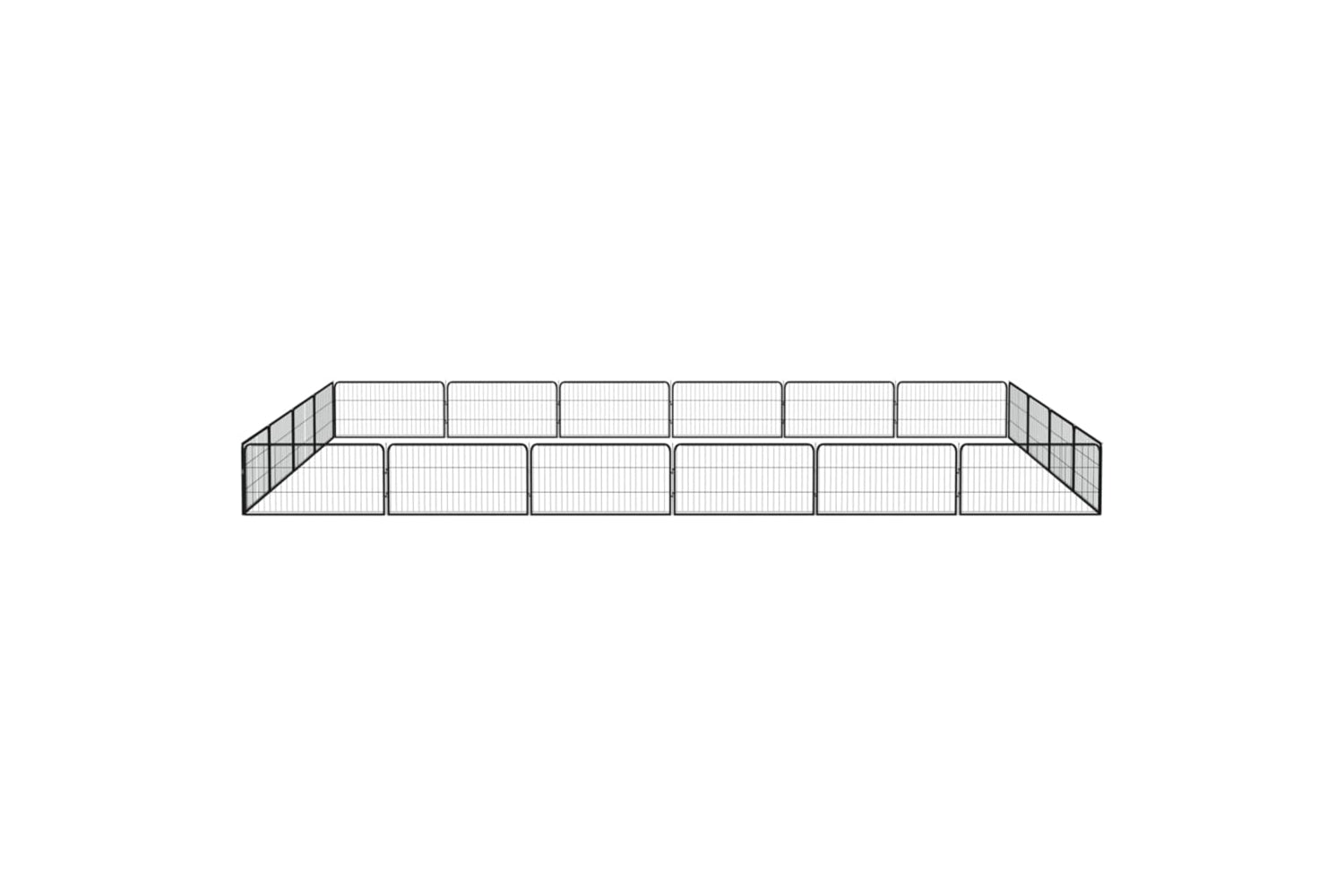 vidaXL 3115970 20-panel Dog Playpen Black 100x50cm Powder-coated Steel-2
