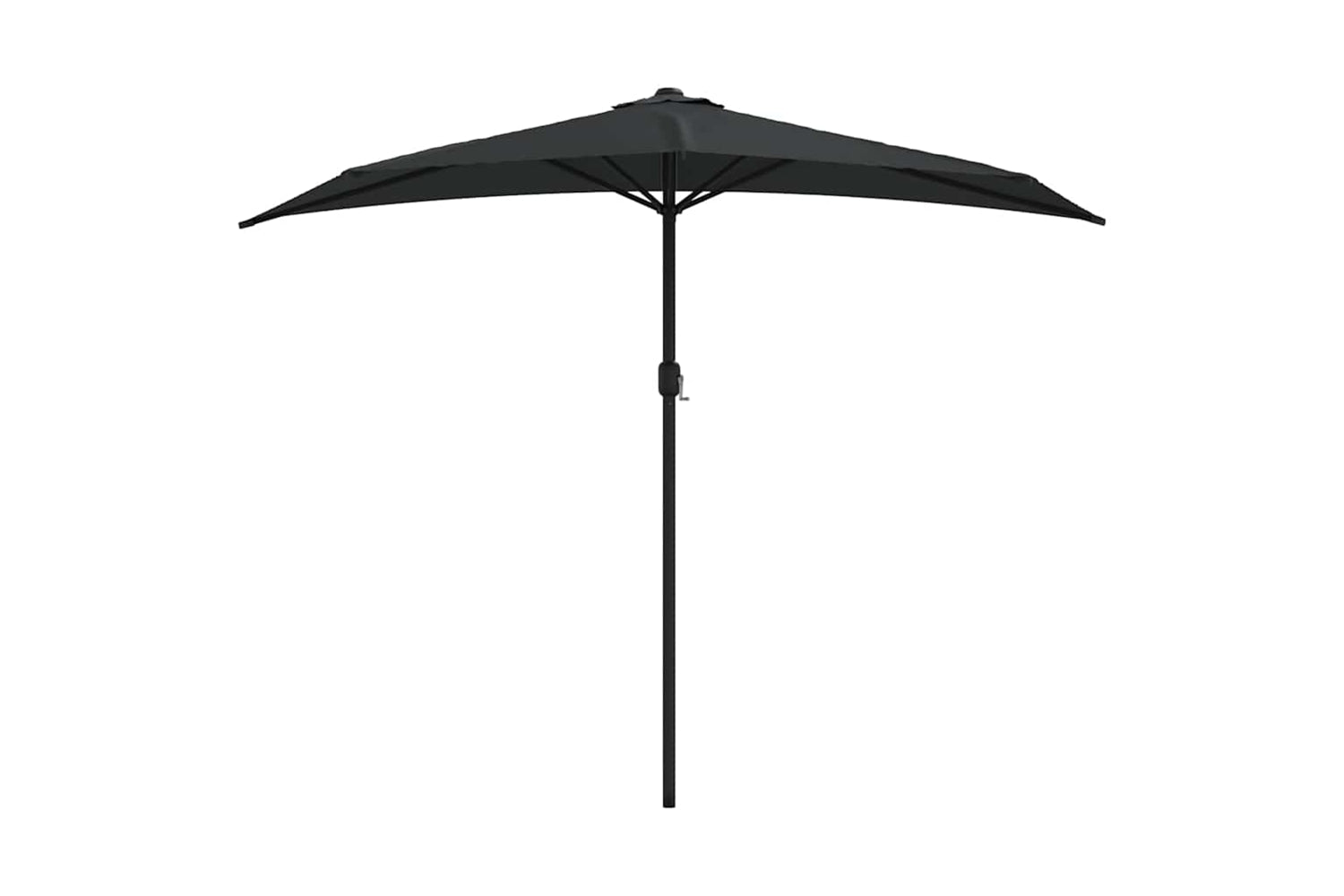 vidaXL 312500 Balcony Parasol With Aluminium Pole Black 270x144x222cm Half-2