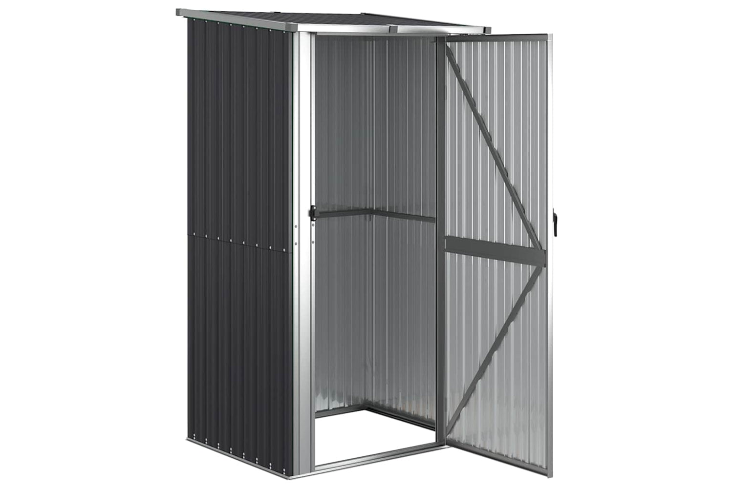 vidaXL 150901 Garden Shed Anthracite 118.5x97x209.5cm Galvanised Steel-2