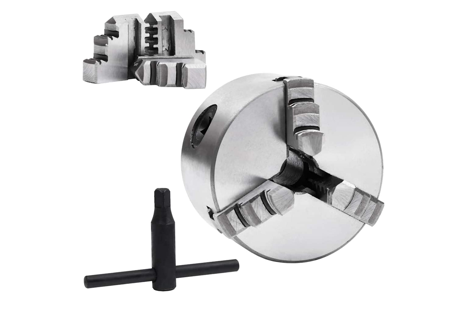 vidaXL 146704 3 Jaw Self-centering Lathe Chuck 80mm Steel-2