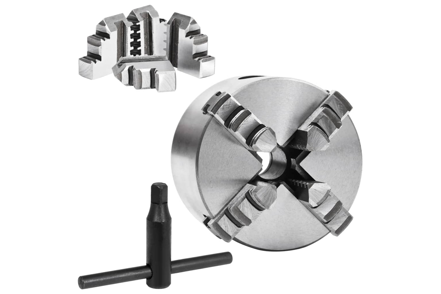 vidaXL 146708 4 Jaw Self-centering Lathe Chuck 80mm Steel-2