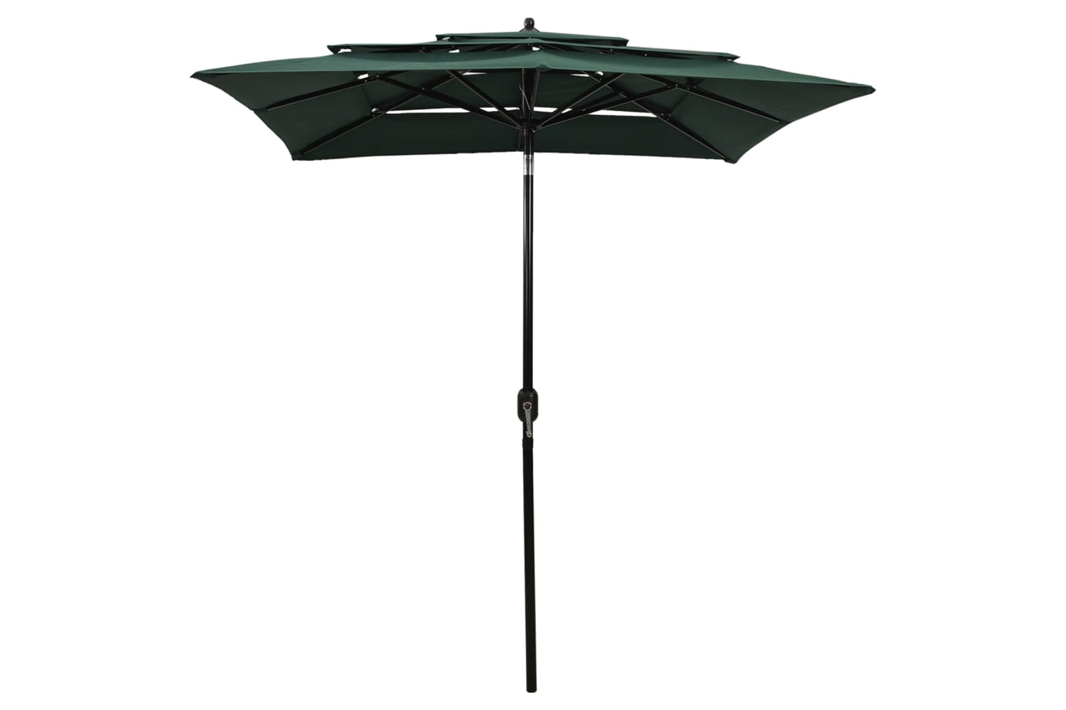 Vidaxl 313845 3-tier Parasol With Aluminium Pole Green 2x2 M-2