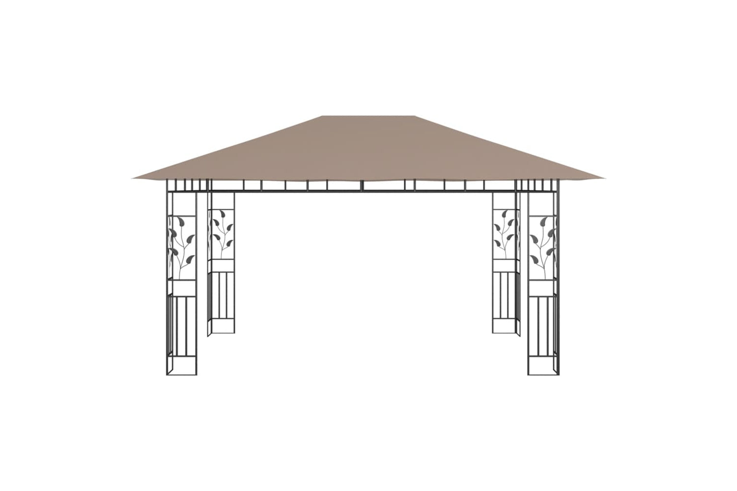 Vidaxl 312252 Gazebo With Mosquito Net 4x3x2.73 M Taupe 180 G/mâ²-3
