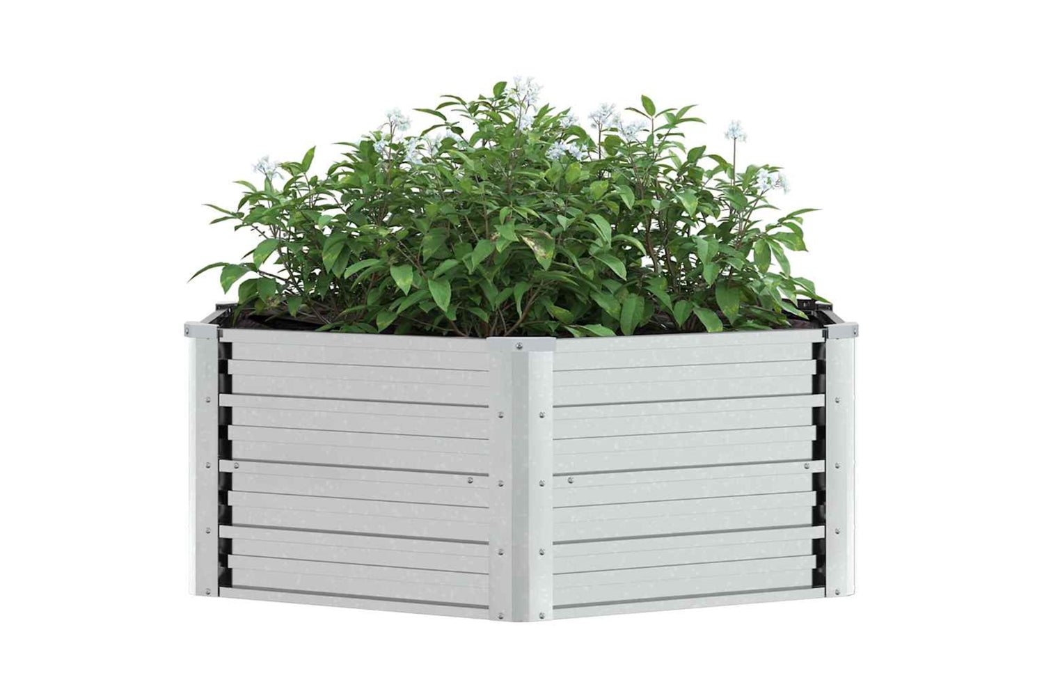 Vidaxl Garden Raised Bed 129x45 Cm Galvanized Steel Silver-3