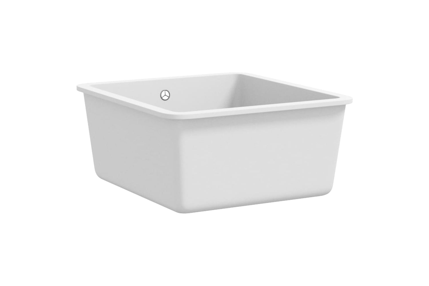 Vidaxl Granite Kitchen Sink Single Basin White-3