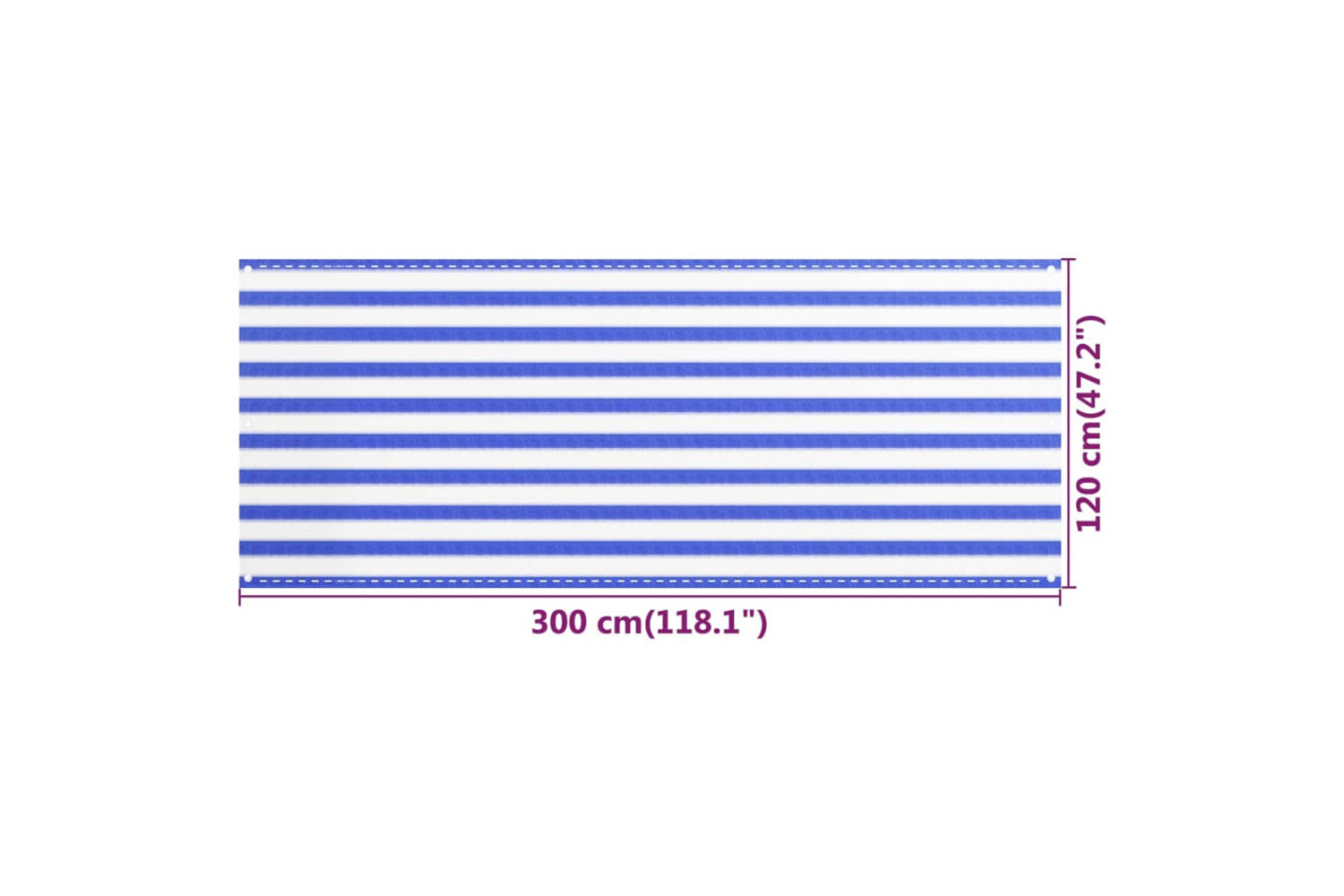 vidaXL 310892 Balcony Screen Blue And White 120x300cm Hdpe-5