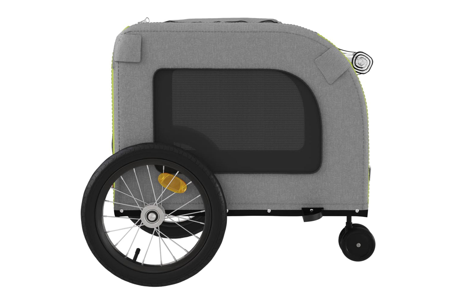 Vidaxl 93857 Pet Bike Trailer Green And Grey Oxford Fabric And Iron-6