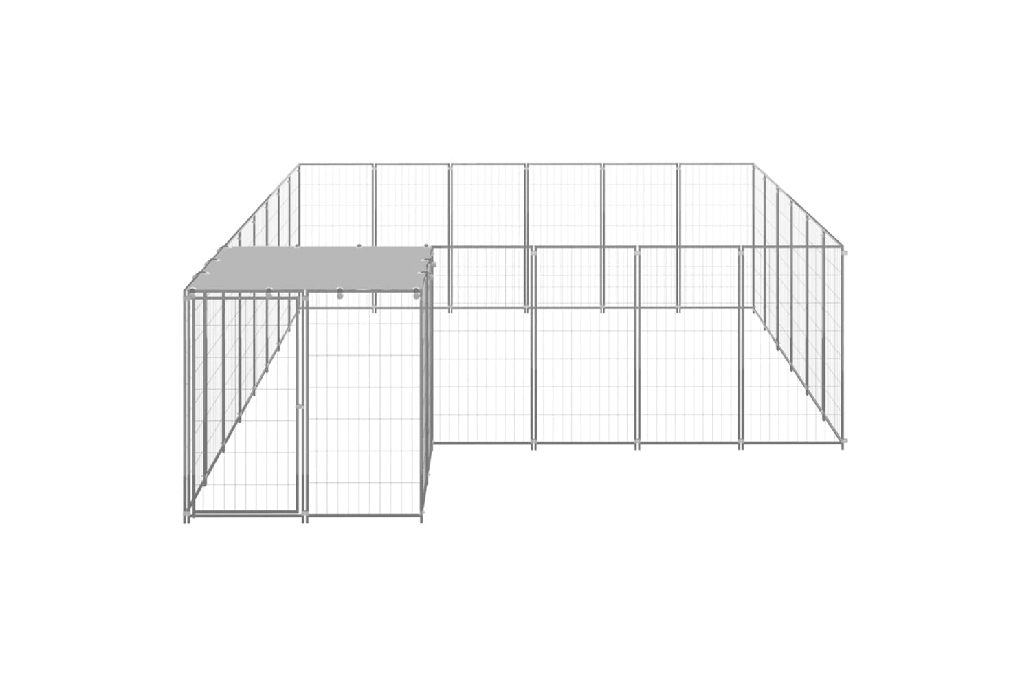 Vidaxl 3082220 Dog Kennel Silver 12.1 M2 Steel-2