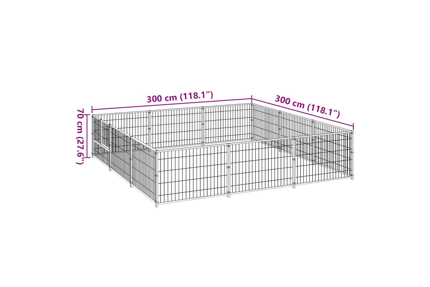 Vidaxl 3082135 Dog Kennel Silver 9 M2 Steel-6